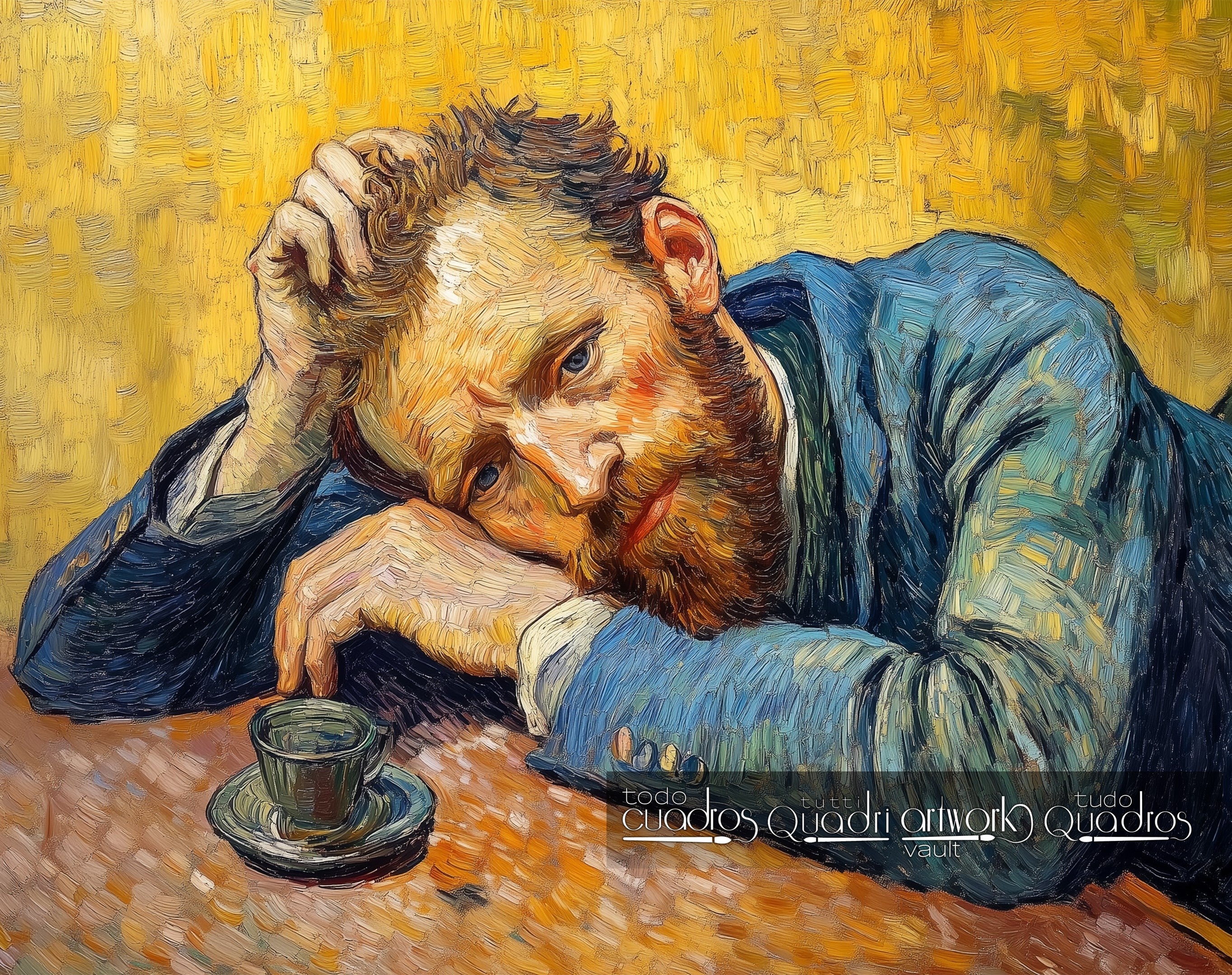 Entre sombras y pensamientos, estilo Van Gogh moderno